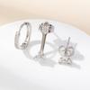 Pendientes triangulares geométricos de circonita con incrustaciones de diamantes, estilo transfronterizo europeo y americano, con gancho para la oreja, diseño ligero y lujoso para mujer, joyería de moda para las orejas.