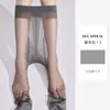 Meia-calça Cinza Ultra-Fina de Alta Transparência 0D para Mulheres, Resistente a Puxões, Durável, Antiderrapante, Meia-calça Preta Sexy