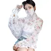 Nova Roupa Protetora Solar de Chiffon Conjunto de Duas Peças Verão Máscara Solar Anti-ultravioleta Proteção do Pescoço Xale de Proteção Solar Feminino Fino