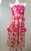 Vestido de Verano de Alta Gama para Mujer Francés Bordado de Flores Tridimensionales de Industria Pesada Cintura Entallada Vestido sin Tirantes Falda Larga