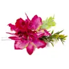 Horquilla de Orquídea Colorida Transfronteriza Moda Flor de Tela Artificial Peine para el Cabello Viaje Vacaciones Playa Horquilla en Forma de U Accesorio para el Cabello