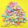 Mini lazo de corazón de melocotón de color brillante, tamaño pequeño, cono de caramelo, accesorios de resina, horquilla para el pelo, parche para uñas