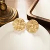 Pendientes Metálicos de Moda Creativa Estilo Ins Calados Corazón Estéreo Forma Geométrica Pétalos Estrella de Cinco Puntas Pendientes de Estilo Simple para Mujer