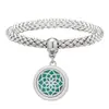 Pulsera Vibratoria de Acero Inoxidable para Aromaterapia Repelente de Mosquitos Árbol de la Vida Caja de Perfume con Aceite Esencial Pulsera Magnético-estrictiva para Parejas