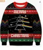 Sudadera con capucha temática navideña europea y americana con estampado digital 3D, disponible en fabricantes POD, corte holgado y con capucha
