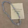 Cortina Azul Hielo Transparente~ Elegante y Suave Ágata de Perla de Agua Dulce Aguamarina Pulsera de Doble Círculo Joyería