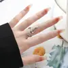 Anel Aberto com Design de Nicho Interessante Feito de Aço Inoxidável, Anel para Dedo Indicador com um Toque de Luxo Leve, Moderno e Fashion, Acessório Versátil Estilo Coreano