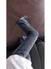 Jeans Retro Azules de Patchwork Desconstruido para Mujer Estilo Primavera Americana Pantalones Hacen que las Piernas Parezcan Más Largas Pierna Recta Pantalones Micro Acampanados