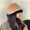 Nuevo Sombrero de Pescador de Felpa para Mujer de Otoño e Invierno, Sombrero de Punto Cálido para Exteriores que Adelgaza la Cara, Sombrero de Pescador Elegante de Nicho