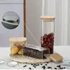 Frasco Sellado Cuadrado de Vidrio de Borosilicato Personalizado por el Fabricante con Tapa Gran Capacidad Almacenamiento Té Cocina Almacenamiento Frasco de Almacenamiento