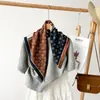 Lenço Quadrado Estampado Vintage para Mulheres, Lenço de Seda Estampado Dupla Face de Alta Qualidade, Lenço de Pescoço Artístico de Nicho, Lenço Decorativo Elegante