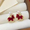 Pendientes de Perla de Poni de Terciopelo Tachonados de Diamantes Aguja Plateada, Pendientes Elegantes Retro Estilo Chino Nuevo, Accesorios para Orejas de Lujo Juvenil de Nicho