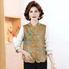 Elegante Ropa de Otoño Estilo Chino Nuevo para Mujeres de Mediana Edad y Mayores, Chaleco Elegante y que Reduce la Edad, Corte Holgado para Madres de Mediana Edad, Top Adelgazante