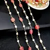 Alambre Retorcido de Cobre Puro Cadena de Piedra Natural Accesorio de Joyería Hecho a Mano DIY Cadena Pulsera para Mujer con Cadena de Resina de Perla Cadena Suelta