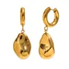 Temperamento Europeo y Americano Diseño de Nicho Creativo Pendientes de Alta Calidad Acero Inoxidable Chapado en Oro de 18 Quilates Pendientes con Colgante de Cacahuete Sólido