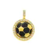 Colgante de Fútbol con Goteo de Aceite de 45 mm Más Vendido en Europa y América del Norte, Fabricante de Collares Personalizados de Hip-Hop Giratorios Conmemorativos de la Copa del Mundo
