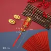 Fio de Seda Vermelho de Ano Novo Abacaxi Ornamentos Pendurados Pequenos Festivos para Decoração de Casa, Bonsai de Lingote de Abacaxi Dourado Decorações Penduradas, Lanternas do Festival da Primavera