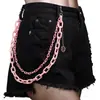 Corrente para Calça de Camada Dupla Hip Hop Europeu e Americano Pingente de Morango com Acessórios High Street Ins Corrente para Calça Colorida de Doces Acrílico Corrente de Cintura