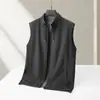Chaleco Casual para Hombre 2026 Primavera y Otoño Cuello Alto Chaleco Reversible para Jóvenes y Adultos de Mediana Edad, Color Sólido Cremallera Chaqueta sin Mangas de Moda