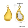 Pingente de Aço Inoxidável Banhado em Cor Duradoura 18K com Incrustação de Concha em Forma de Gota, Lua e Coração Acessórios para Colar Brinco DIY