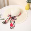 Sombrero de paja de verano con ala grande para el sol, floral, pequeño, fresco, sombrero para el sol, protector solar, sombrero para el sol para mujer, sombrero de viaje para vacaciones en la playa