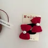 Nuevo par de horquillas para el pelo de lazo grueso de cuentas mercerizadas, diadema, pinza lateral para bebé, cuerda para el pelo