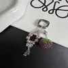 Corrente de celular com pingente de morango e pérola roxo estilo Ins, chaveiro, acessório para bolsa de fones de ouvido, modelo novo