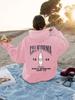 Sudadera con capucha de manga larga para mujer, talla europea, talla europea, estampada estilo California, para otoño e invierno