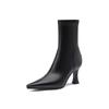 Botines Marrones Cortos para Mujer con Tacón Fino, Nuevo Estilo Otoño e Invierno 2026, Forrados de Felpa, Versátiles, Elegantes, Punta Fina, Tacón Alto, Elásticos, Ajustados, Tobilleros