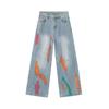 Ropa para Hombre Mtlclothes Nuevos Productos Verano 2024, Jeans de Calle Personalizados con Pintura Graffiti de Colores Marca de Moda