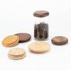 Frasco de vidrio para almacenamiento con tapa sellada Frasco Mason tapa de madera frasco de cocina para granos tapa para frasco de granos tapa para botella de almacenamiento de granos de café té tapa de madera