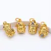 Pulseira Antiga Dourada Bicolor Conserva-Cor Pingente Cabeça de Buda Acessórios Zaghiram Ganesha Pulseira Wenwan Pingente Contas Espaçadoras