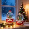 Caixa de música de bola de cristal de Natal com luzes coloridas e neve automática, um item decorativo para vitrines de shoppings, e um presente