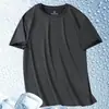 Camiseta de Verano Nuevo Estilo de Seda de Hielo de Secado Rápido para Hombre de Manga Corta Transpirable Fresca de Malla Suelta Fitness Casual Top