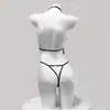 Lingerie Sexy Vermelha para Mulheres, Estampa de Leopardo, Decote em V Profundo, Transparente, Peça Única de Dormir Três Pontos com Costura Dupla na Virilha 2818