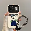 Adequado para Apple, Transforma-se Instantaneamente em 18Promax, Cordão de Cachorro Simples e Divertido, Capa Macia e Rígida para iPhone, Personalização UV