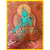 Tangka pintado a mano de la Deidad Amarilla de la Riqueza, Obra de Arte Premium Nepalí de Manjushri, el Rey de la Riqueza, Pintura Decorativa para Entrada de Oficina