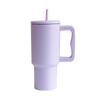 Taza de Coche de Alto Valor Estético con Asa, Taza con Popote, Taza Térmica de Gran Capacidad para Niñas, Acero Inoxidable 304, Montaje en Coche, Personalización OEM