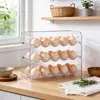 Caja de Almacenamiento de Huevos para Puerta Lateral de Refrigerador de Cocina, Gran Capacidad, Uso Doméstico, Estante Creativo Plegable para Huevos con Ranuras