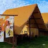 Telhado de Palha Plástica, Cabana de Palha, Gazebo em Área Turística, Pousada, Casa de Madeira, Decoração Estilo Tapete de Pátio
