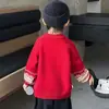 Suéter para Niños 2026 Nuevo Otoño Invierno Ropa de Invierno para Niños Tejido Festivo Rojo Ropa de Invierno para Bebé Suéter de Lana Ropa de Abrigo