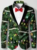 Camisa de Manga Larga para Hombre con Estampado de Camuflaje de Árbol de Navidad, Corte Regular, Tema de Disfraz Divertido