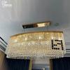 Itália K9 Lustre de Cristal Retangular Moderno Luz Villa de Luxo Estudo Restaurante Bar Iluminação Zhongshan Fábrica