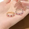 Anillo de Estilo de Corte Retro Francés Esmalte Corindón Rojo Circonita para Mujer Moda Estilo Lujo Ligero Nuevo Estilo Chino Sensación de Alta Gama Anillo para el Dedo