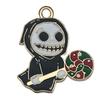 Colgante de Halloween con forma de calavera fantasma y murciélago, con 15 gotas de aceite, ideal para pulseras y llaveros.