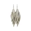 Pendientes Colgantes con Borlas y Patrón de Hojas Europeos y Americanos, de Moda y Tendencia, Estilo Metálico Único, Pendientes Exagerados, Pendientes de Lujo Ligero y de Gama Alta
