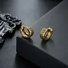 Brincos de Argola Cruzados de Zircônia Transfronteiriços para Homens, Brincos de Argola Lisos, Presilhas de Orelha de Raio, Pingentes de Orelha, Acessórios de Orelha para Mulheres, Amostra de Live do TikTok