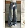 Jeans de Pierna Recta Acampanados de Diseño Retro Americano para Mujer Invierno 2025 Cintura Alta Adelgazantes Sueltos de Pierna Ancha