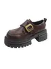 Sapatos Mary Jane de couro com sola grossa para mulheres, velcro, estilo britânico, novidades do outono de 2025, versáteis, que aumentam a altura, mocassins pretos