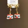 Nuevos Pendientes de León con Goteo de Aceite Estilo Chino de Nicho con un Temperamento de Alta Gama, Pendientes Versátiles, Pendientes de Cuero de Moda de Nicho Simples